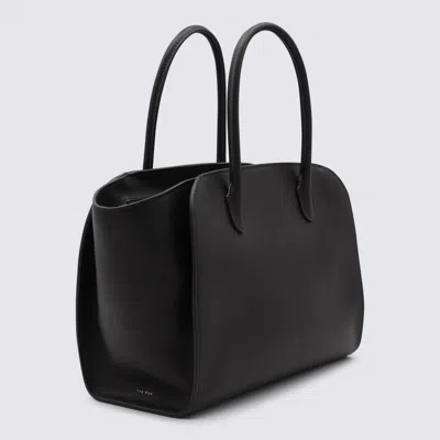 The Row Marlo Grained Leather Tote Bag In Black