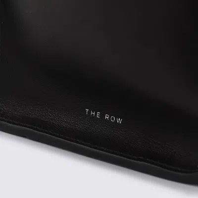 The Row Marlo Grained Leather Tote Bag In Black