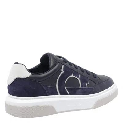 Ferragamo Cassina Gan 2 Low Top Sneakers In Blue