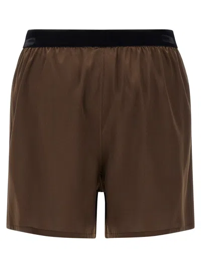 Tom Ford Silk Shorts Bermuda And Short Brown In Brown