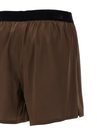 Tom Ford Silk Shorts Bermuda And Short Brown In Brown