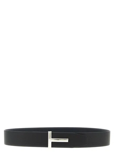 Tom Ford Hammered Reversible Belt Belts Multicolor In Brown