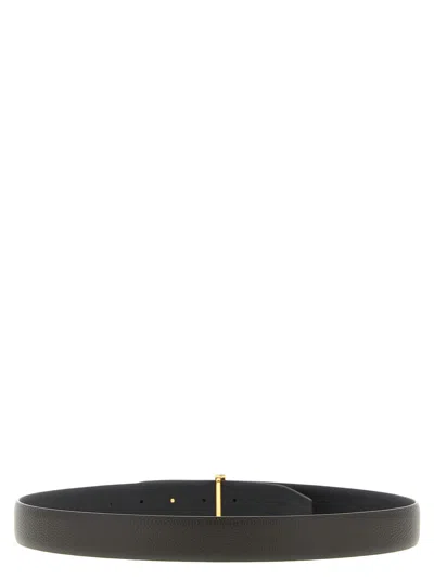 Tom Ford Dark Brown Hammered Reversible Textured Belt In Multi