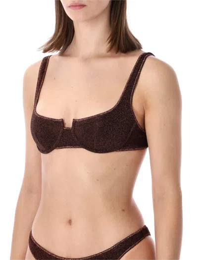 Oseree Lumiere Balconette Bikini Adjustable Straps In Brown