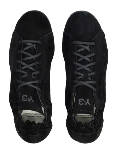 Y-3 Adidas Black Suede Stan Smith Lo Pro Sneakers In Black