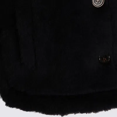 Max Mara Blue Wool Blend Cape In Blue