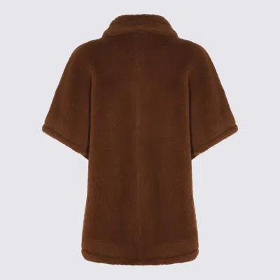 Max Mara Brown Wool Cape In Brown