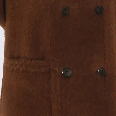 Max Mara Brown Wool Cape In Brown