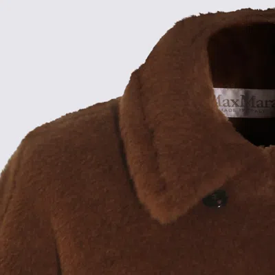 Max Mara Brown Wool Cape In Brown