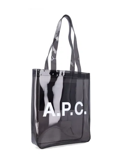 Apc A.p.c. Small Lou Glossy Pvc Tote Bag In Brown