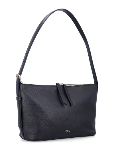 Apc A.p.c. Vera Grained Leather Shoulder Bag In Black