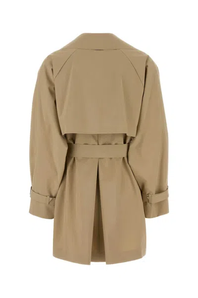 Weekend Max Mara Beige Cotton Dovatta Trench Coat In Brown