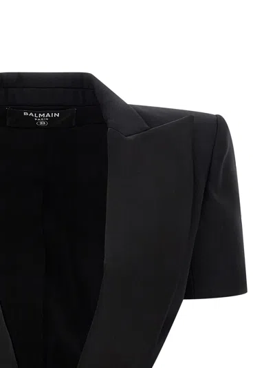 Balmain Grain De Poudre Blazer Blazers Black In Black
