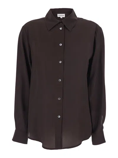 P.a.r.o.s.h Buttoned Long-sleeves Shirt In Brown
