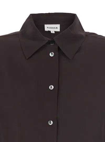 P.a.r.o.s.h Buttoned Long-sleeves Shirt In Brown