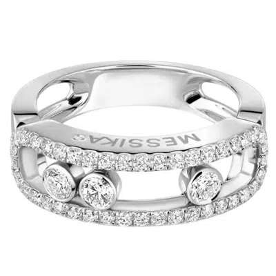 Messika Move Classique Pave Diamond Ring In Silver