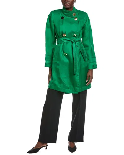 Akris Ornella Silk Coat In Green