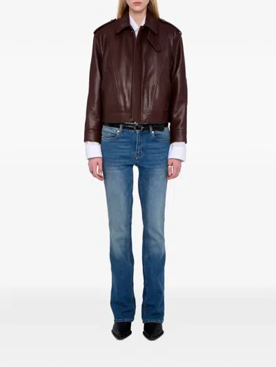 Zadig & Voltaire Kimo Button Leather Jacket In Brown
