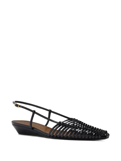 Giuseppe Zanotti Braided Leather Jane Ballerina In Black