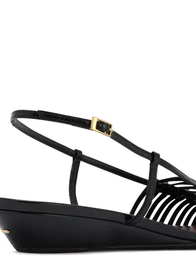 Giuseppe Zanotti Braided Leather Jane Ballerina In Black