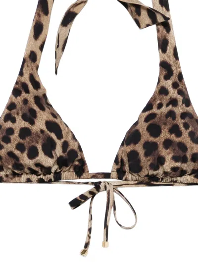 Dolce & Gabbana Leopard-print Tie Bikini In Brown