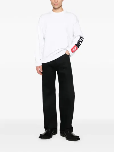 Diesel Logo-printed Cotton Sweatshirt In White
