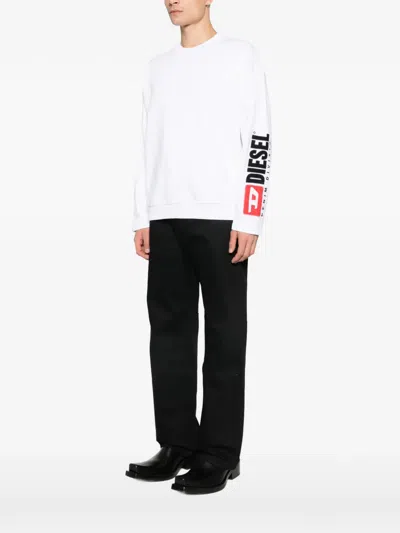Diesel Logo-printed Cotton Sweatshirt In White