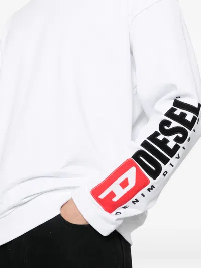 Diesel Logo-printed Cotton Sweatshirt In White