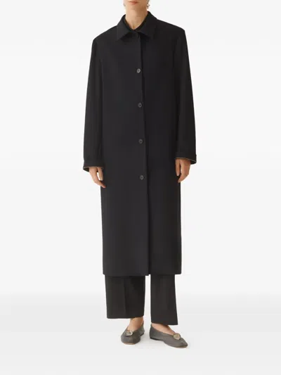 Fabiana Filippi Polyester Viscose Elastane Coat In Black