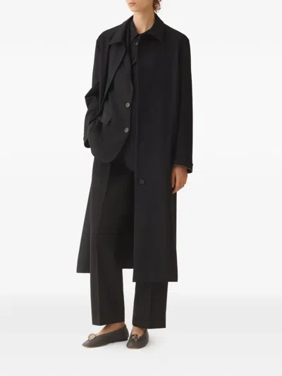 Fabiana Filippi Polyester Viscose Elastane Coat In Black