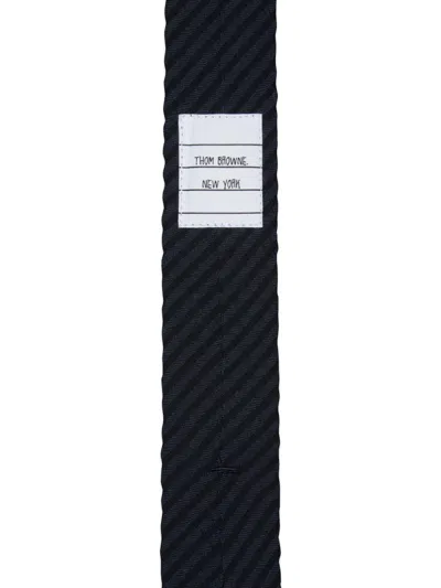 Thom Browne Seersucker Wool Tie In Blue
