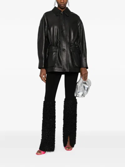 Arma Maeve Flap-pockets Leather Jacket In Black