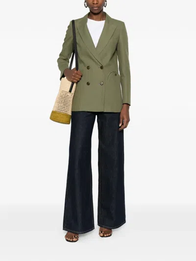 Blazé Milano Midday Double-breasted Pocket Blazer In Green