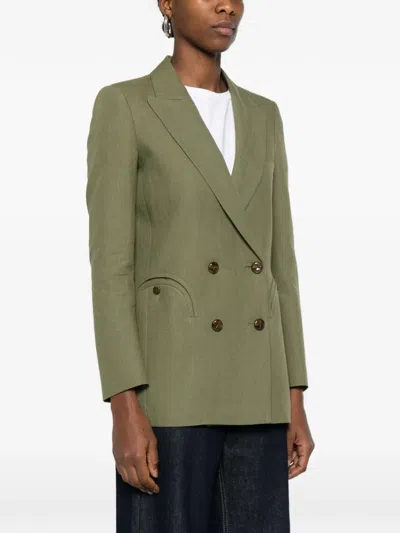 Blazé Milano Midday Double-breasted Pocket Blazer In Green