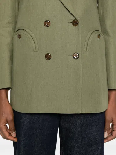 Blazé Milano Midday Double-breasted Pocket Blazer In Green