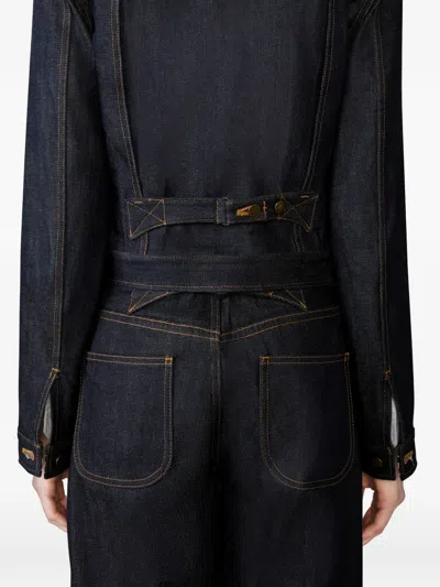 Thom Browne Japanese Selvedge Denim Jacket Puffer Jackets Blue In Black