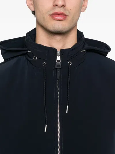Sandro Zip-up Hooded Jacket In Black