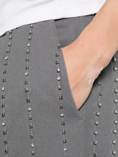 Pinko Penny Embellished Trousers In Gray