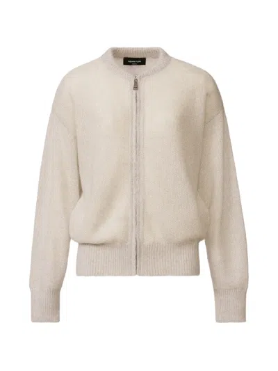 Fabiana Filippi Mohair Bomber With Sequins In Neutral