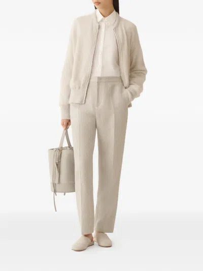 Fabiana Filippi Mohair Bomber With Sequins In Neutral