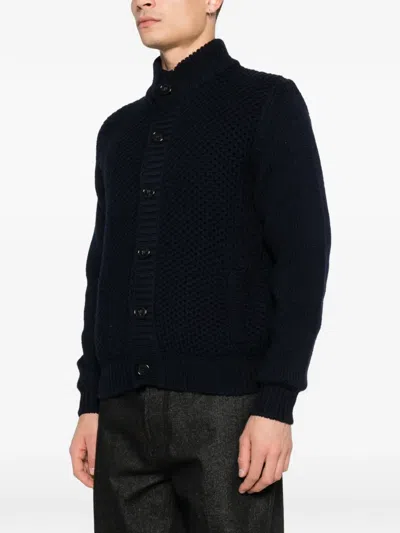 Corneliani Buttoned Cardigan In Blue