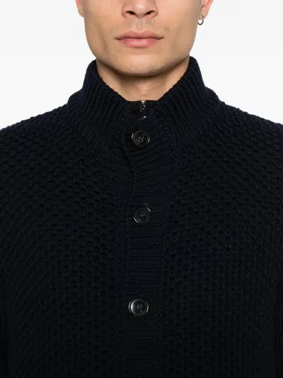 Corneliani Buttoned Cardigan In Blue