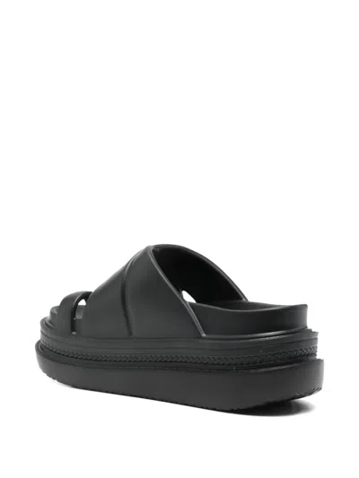 Sacai Criss-cross Platform Sandals In Black
