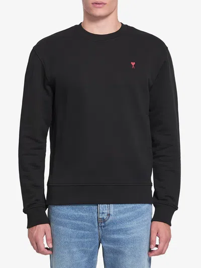 Ami Alexandre Mattiussi Ami Paris Classic Fit Ami De Coeur Organic Cotton Jersey Long-sleeve T-shirt In Black