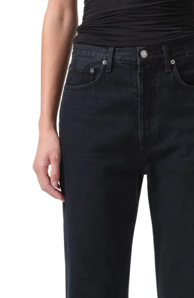 Agolde Black 90s Pinch Waist High Rise Straight Jeans In Paradox