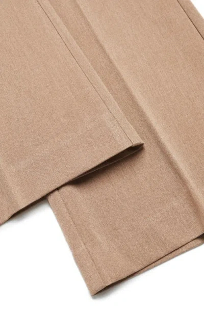 Mango Flare Leg Ankle Pants In Brown