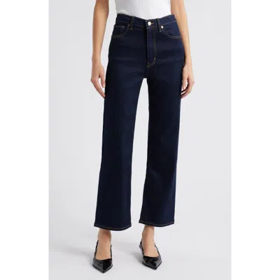 Frame Womens Rinse The Hang Five-pockets Straight-leg Mid-rise Denim Jeans In Blue