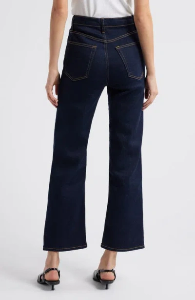Frame Womens Rinse The Hang Five-pockets Straight-leg Mid-rise Denim Jeans In Blue