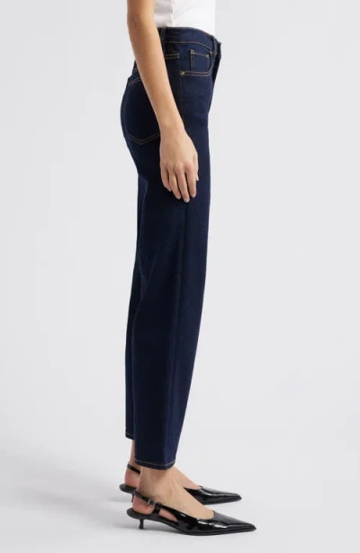 Frame Womens Rinse The Hang Five-pockets Straight-leg Mid-rise Denim Jeans In Blue