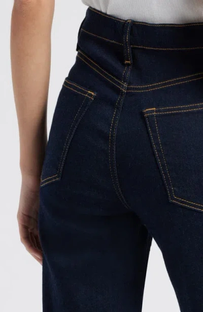 Frame Womens Rinse The Hang Five-pockets Straight-leg Mid-rise Denim Jeans In Blue
